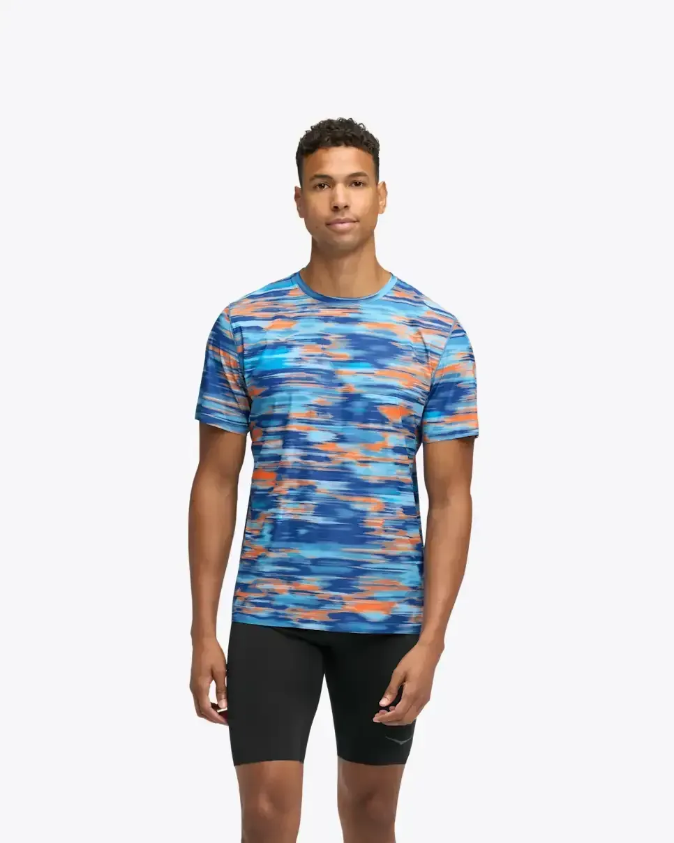 HOKA Airolite Short Sleeve 2.0 Blue Blurr - Men's HOKA Exclusives - front view
