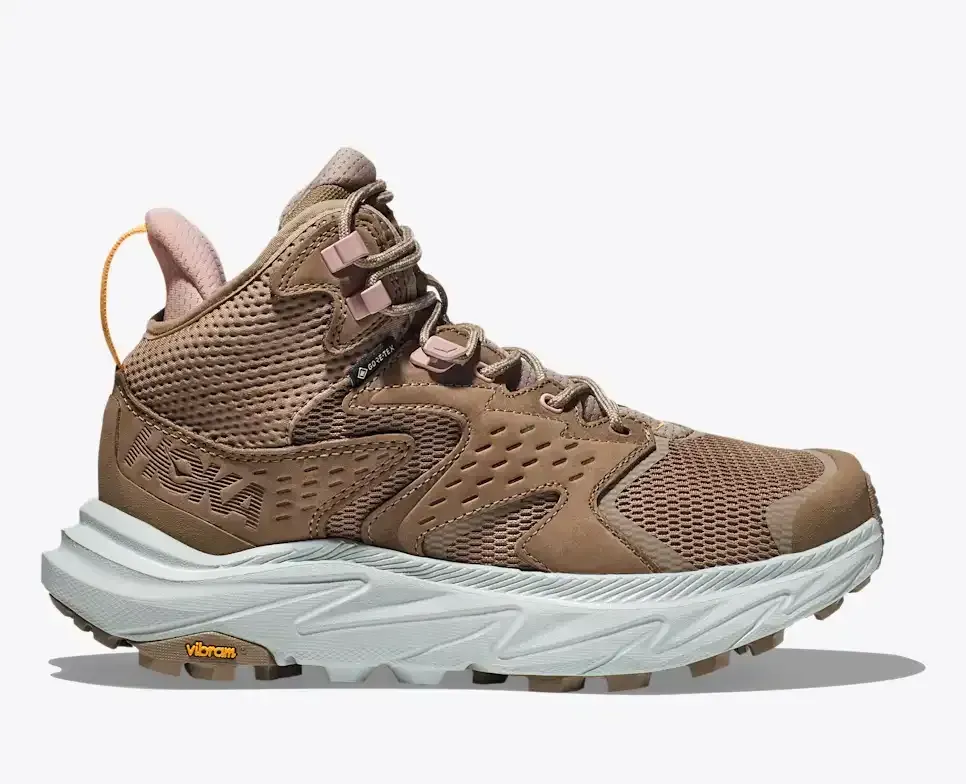 HOKA Anacapa 2 Mid GORE-TEX Dune Ice Flow (Women’s) - Hiking Boots & Shoes - front view