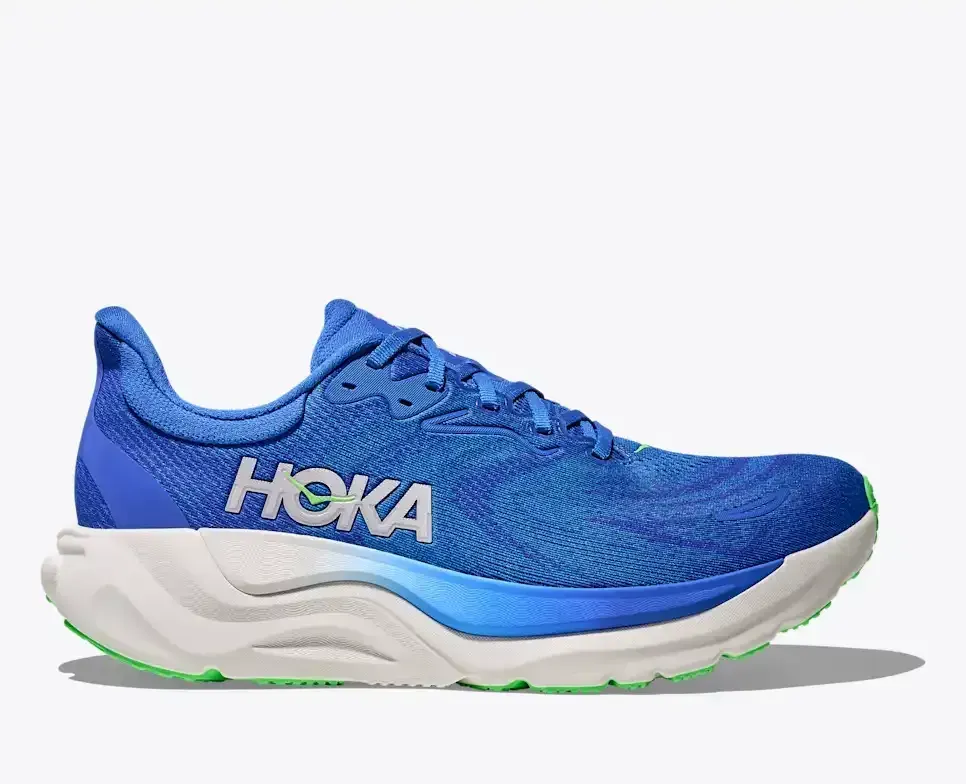 HOKA Arahi 8 Cobalt Blue Neon Green - Men's Road Running Shoes & Trainers - front view