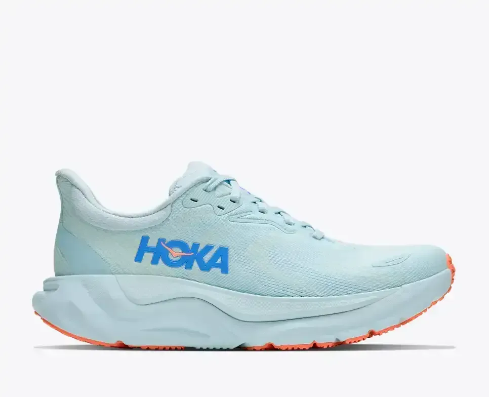 HOKA Arahi 8 Glimmering Blue Neon Cantaloupe (Women’s) - Road Running Shoes - front view