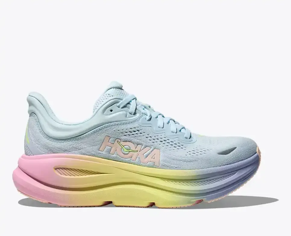 HOKA Bondi 9 Glimmering Blue Overcast (Women’s) - Road Running Shoes - front view