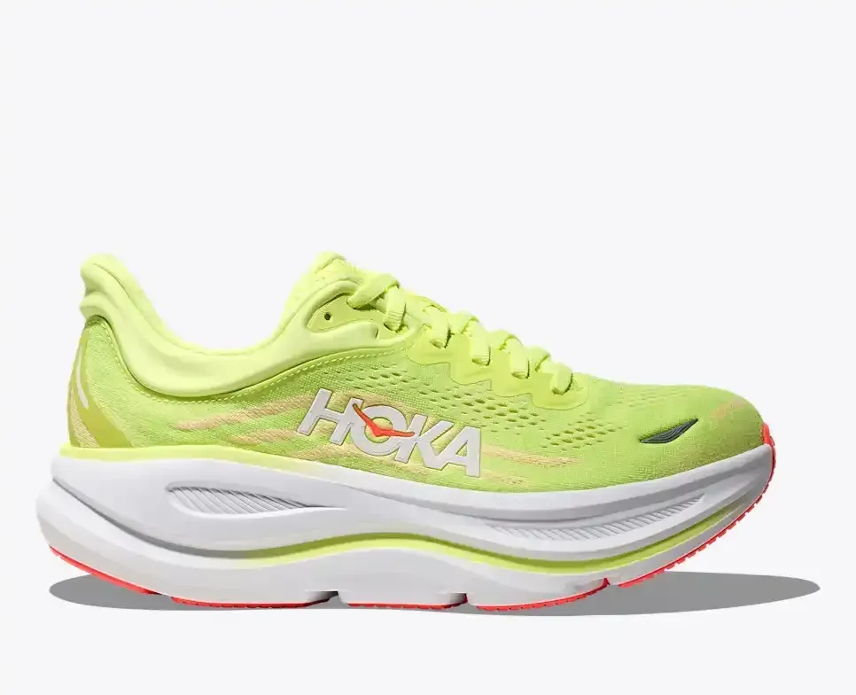 HOKA Bondi 9 Neon Yuzu Sunlight (Women’s) - Road Running Shoes - front view