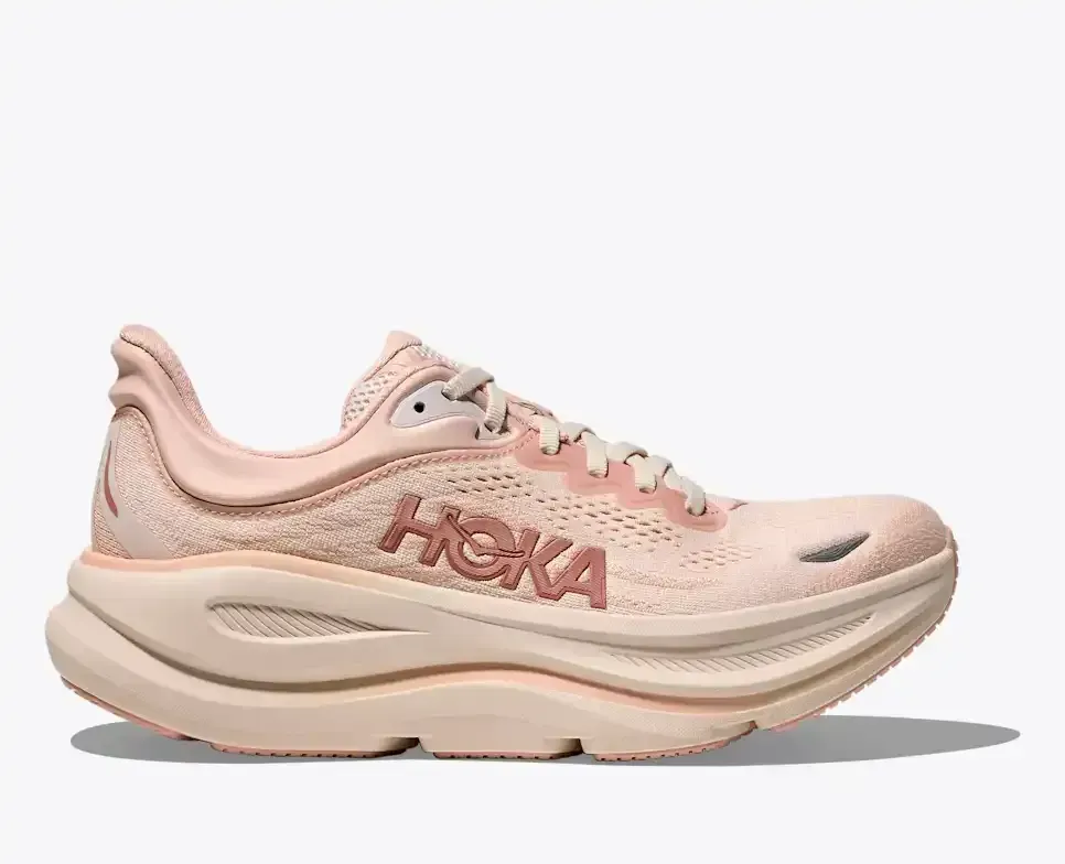 HOKA Bondi 9 Rose Latte Rose Cream (Women’s) - Road Running Shoes - front view