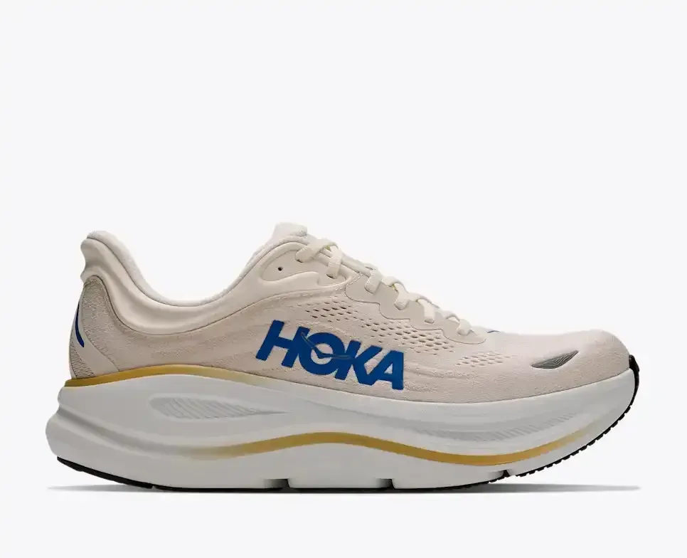 HOKA Bondi 9 Whisper White Fort Knox - Men's Road Running Shoes & Trainers - front view