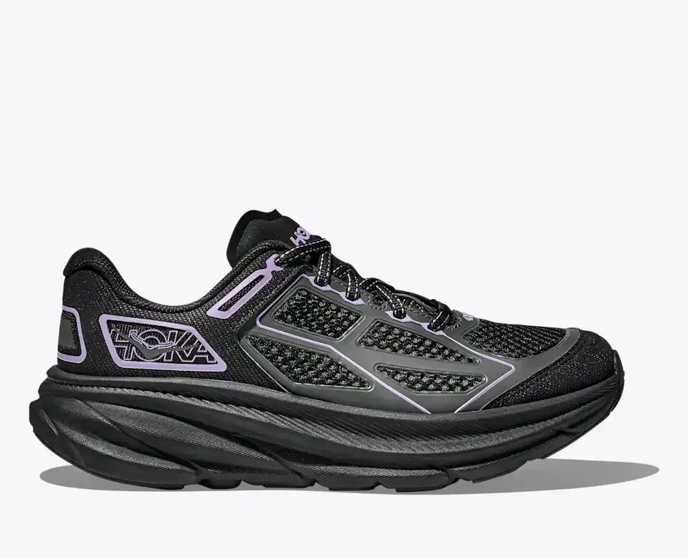 HOKA Clifton One9 Black Aster Flower - Men's Running Shoes & Trainers - front view