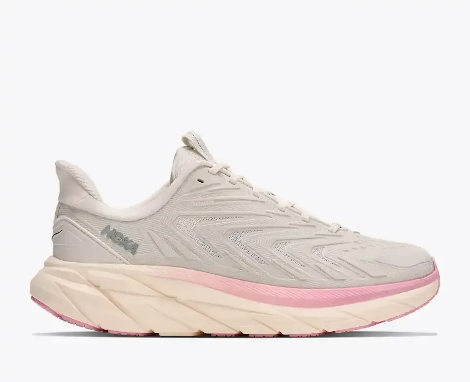 HOKA Clifton UTL Alabaster Dewy Pink (Women’s) - Women's Running Shoes - front view