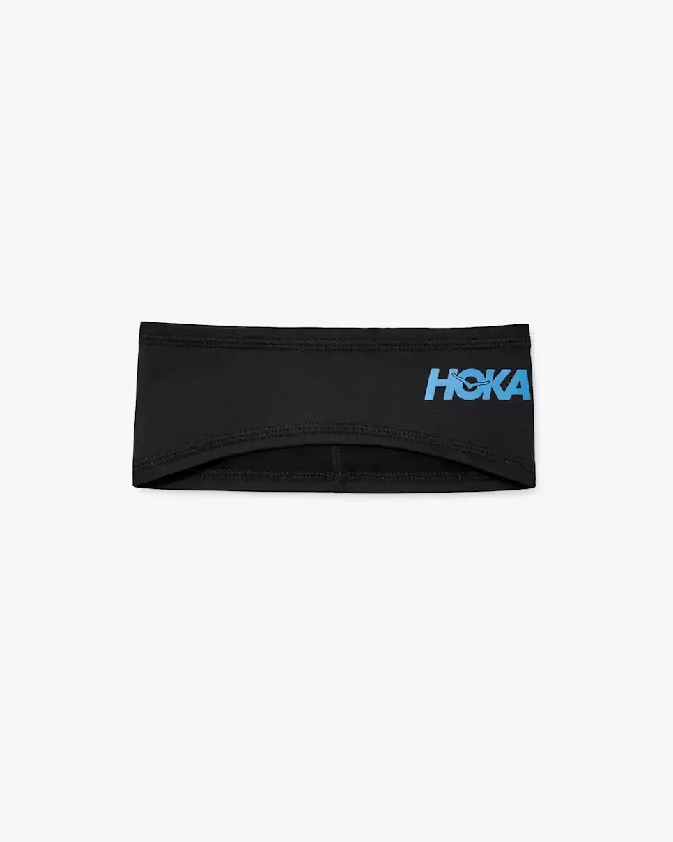 HOKA ColdSnap Fleece Headband Black - Men's Running Accessories - front view