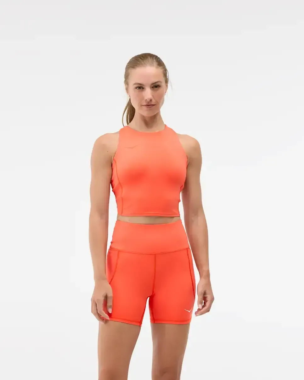 HOKA Elaro Crop Bra Bell Pepper (Women’s) - Women's HOKA Exclusives - front view