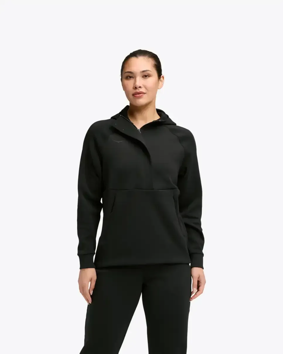 HOKA Essential Recovery Hoodie Black (Women’s) - Women's HOKA Exclusives - front view