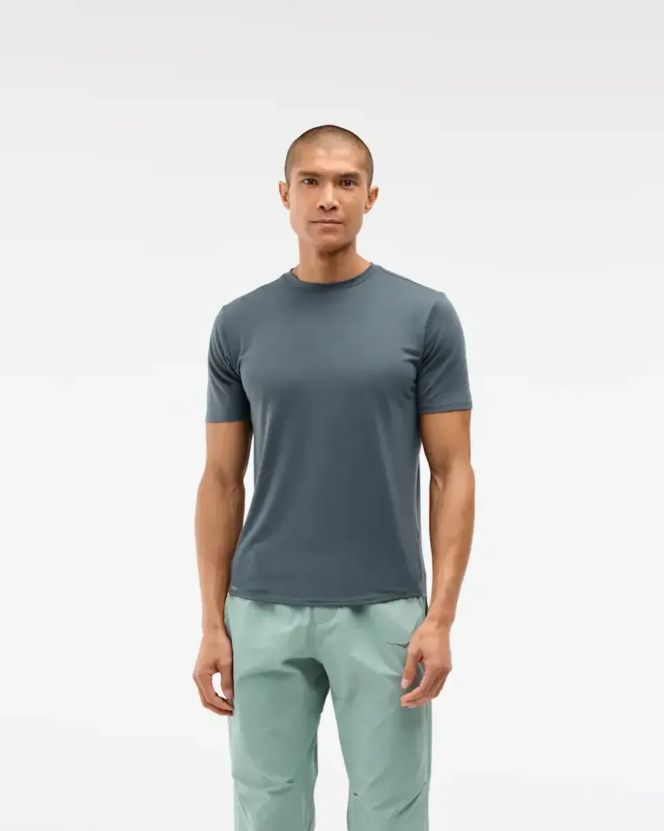 HOKA Essential Tee Faded Navy - Men's Running Shoes & Trainers - front view