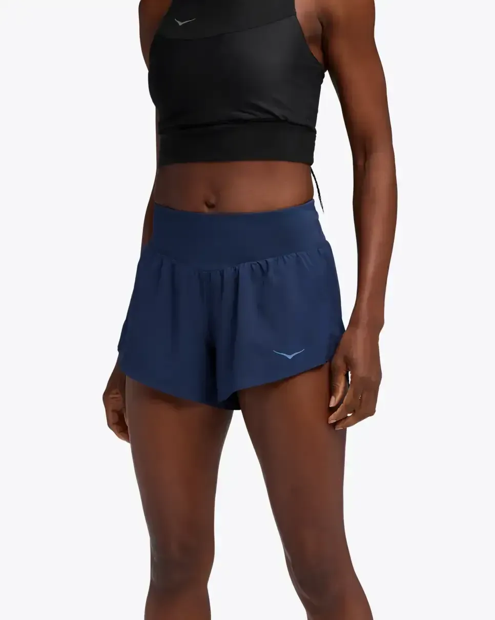 HOKA Glide 4” Short Midnight Blue (Women’s) - Ladies Running Shorts, Leggings & Trousers - front view