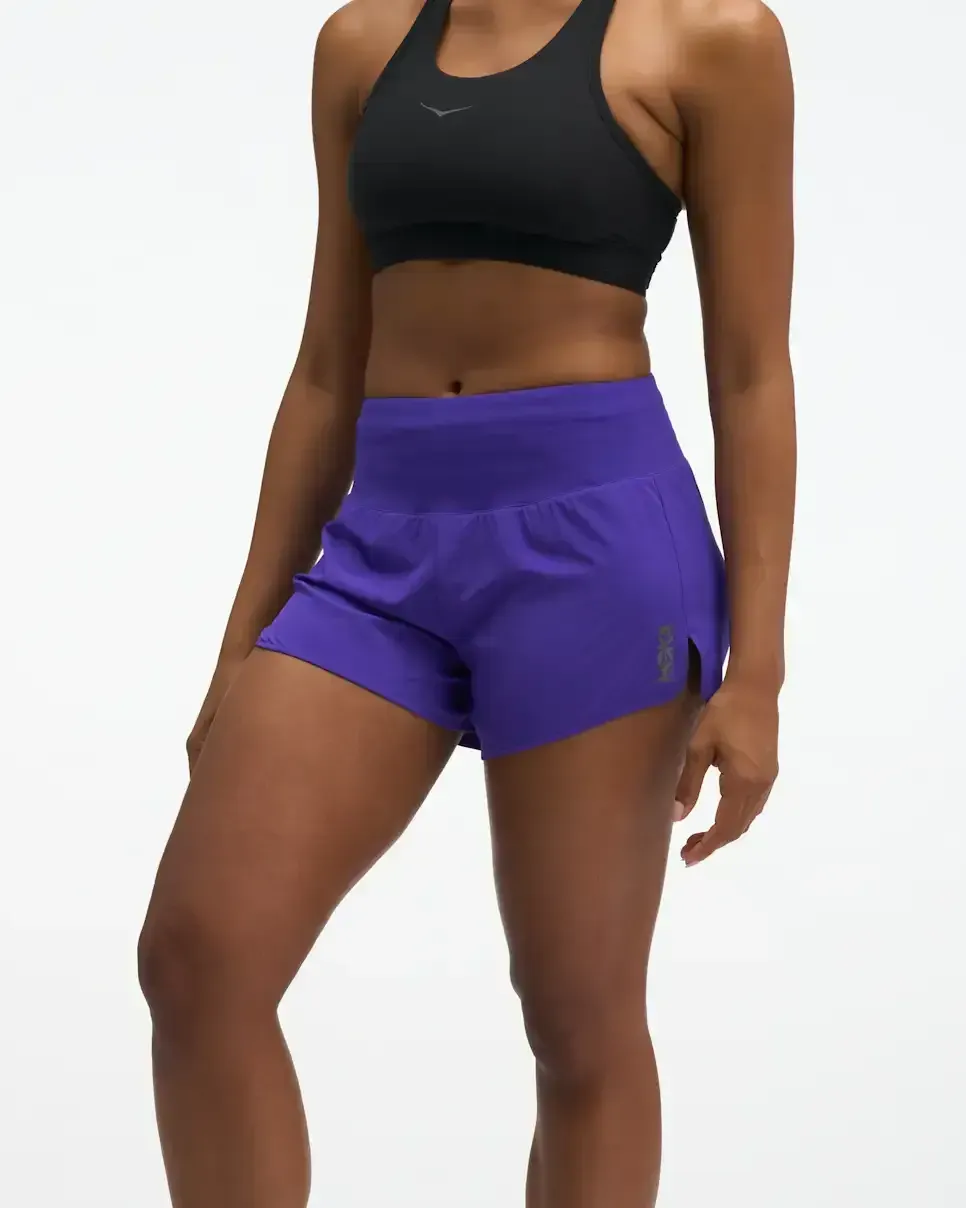 HOKA Glide Short MR 3.5” Brief Cosmic Purple (Women’s) - Ladies Running Shorts, Leggings & Trousers - front view