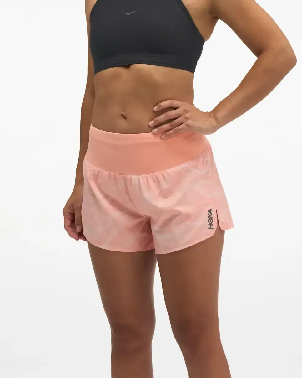HOKA Glide Short MR 3.5” Brief Night Glow Blue (Women’s) - Ladies Running Shorts, Leggings & Trousers - front view