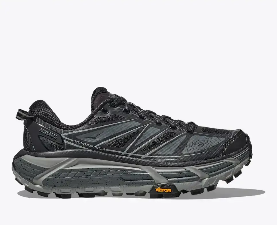 HOKA Mafate Speed 2 Black Castlerock - Men's Road Running Shoes & Trainers - front view
