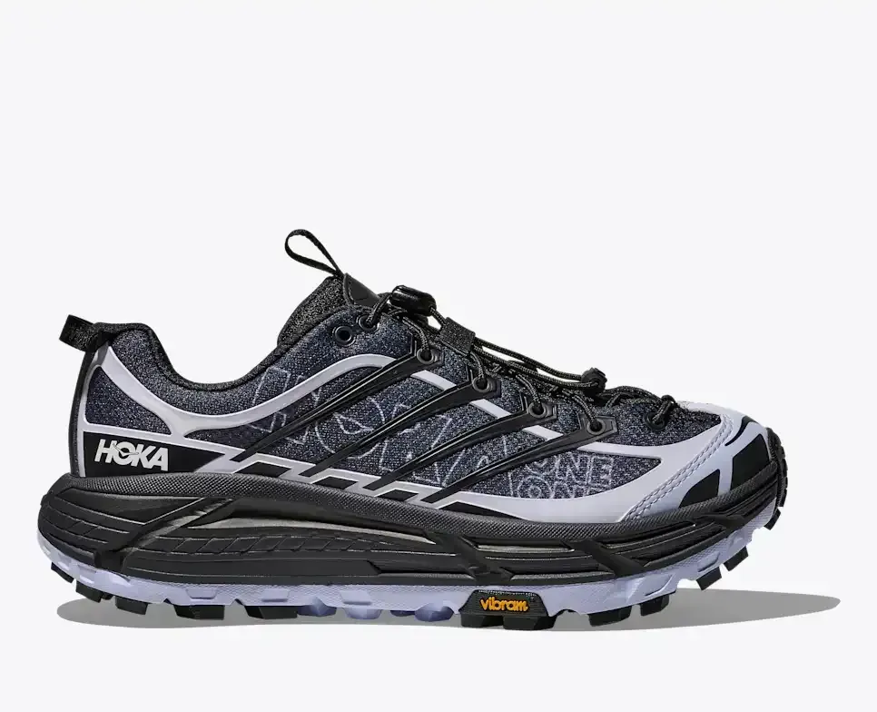 HOKA Mafate Three2 Carbon Black Ambient Blue - Men's Running Shoes & Trainers - front view