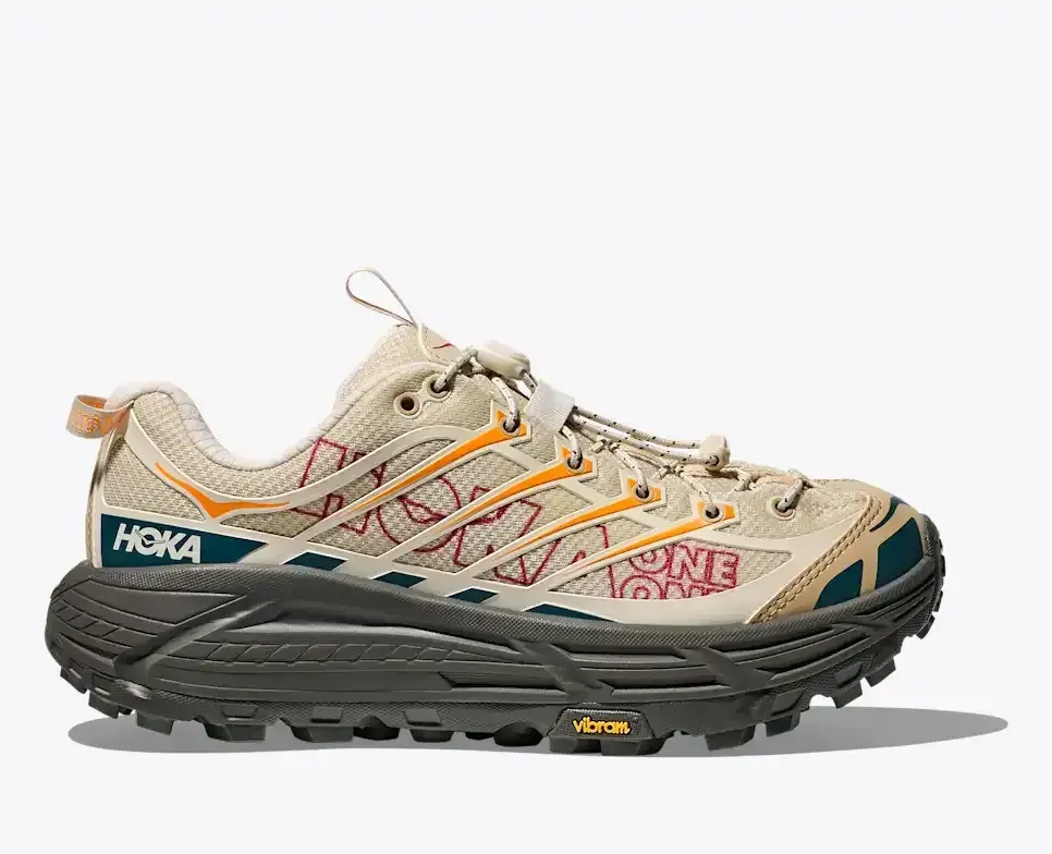 HOKA Mafate Three2 Cream Khaki - Men's Running Shoes & Trainers - front view