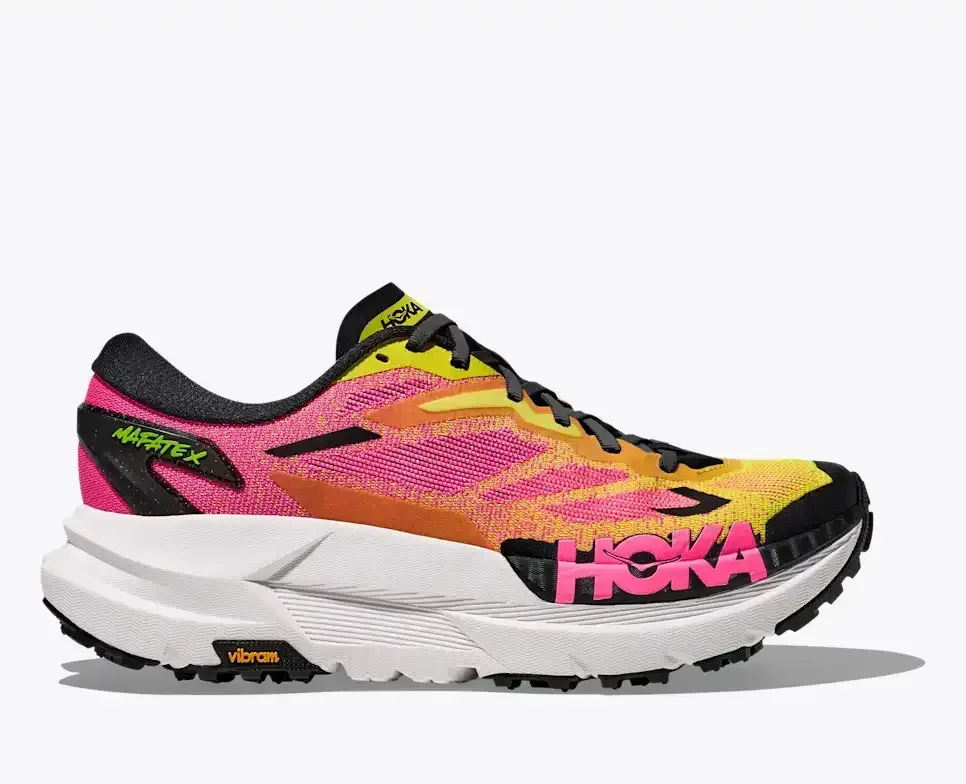 HOKA Mafate X Neon Hoka Citrus Neon Rose - Men's Running Shoes & Trainers - front view