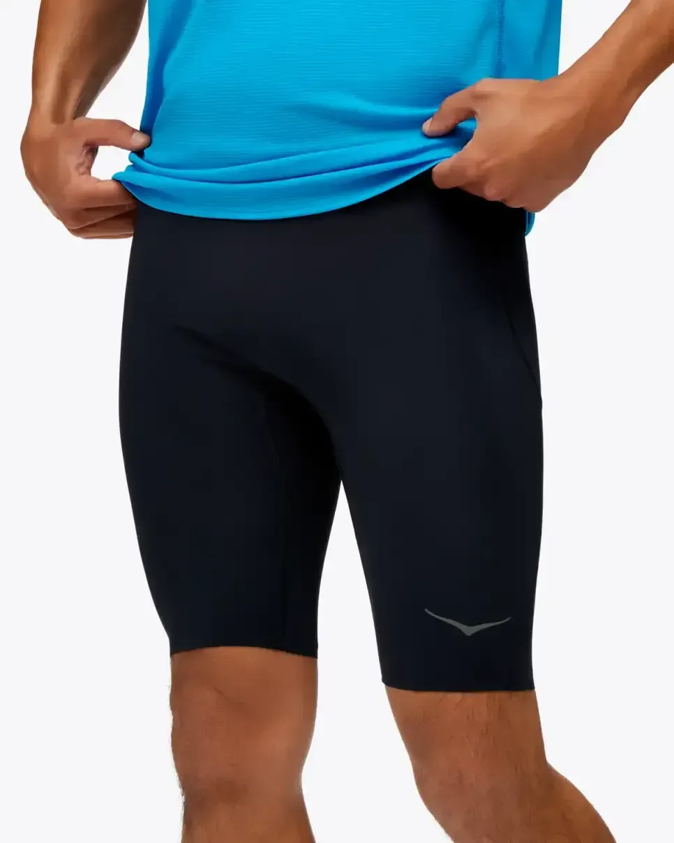 HOKA Novafly Half Tight Black - Men's Running Clothing & Gear - front view