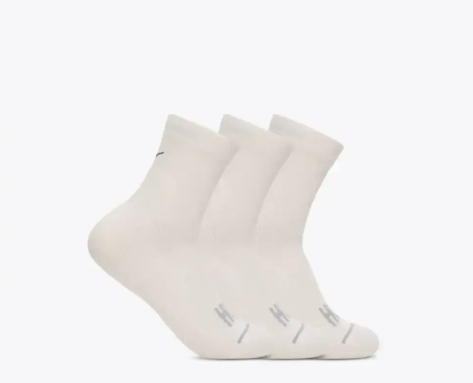 HOKA Quarter Run Sock 3-Pack White/White/White - Men's HOKA Exclusives - front view
