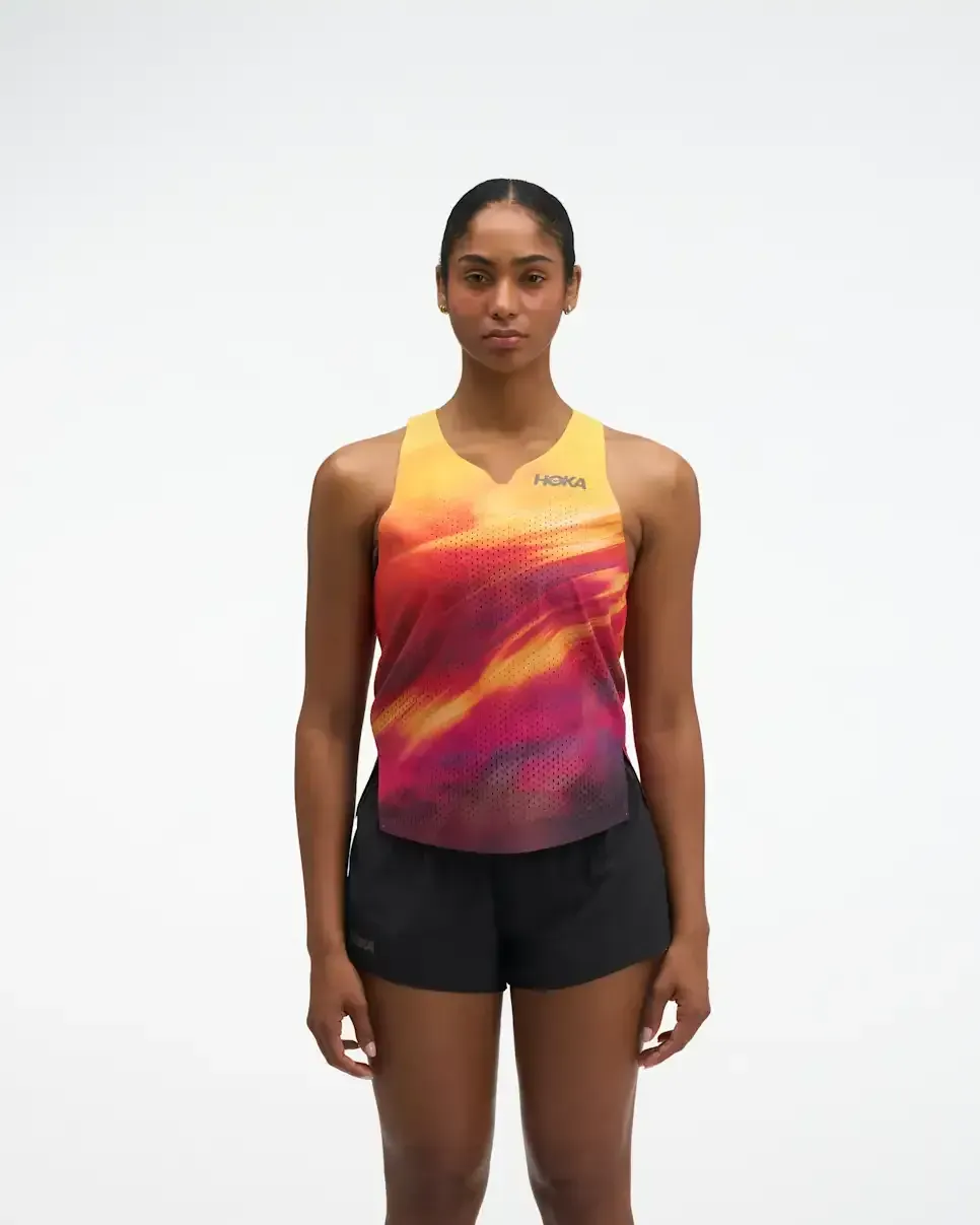 HOKA Race Day Singlet Hoka Citrust Prt (Women’s) - New Releases - front view