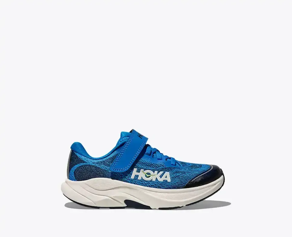 HOKA Rincon 4 Electric Cobalt Varsity Navy (Little Kids) - Blue Footwear - front view
