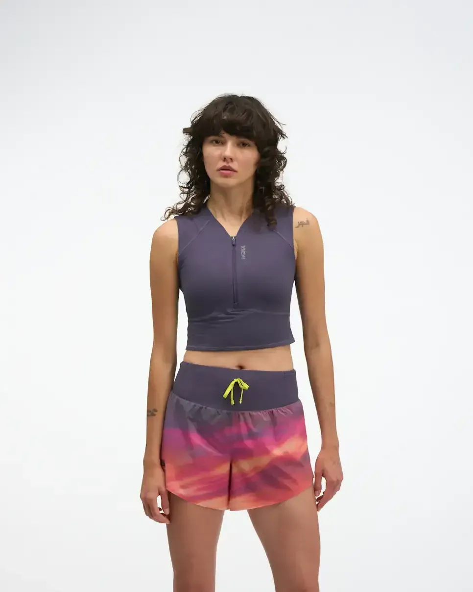 HOKA SkyBreeze Crop Tank Squid Ink (Women’s) - Women's Athletes Kit - front view