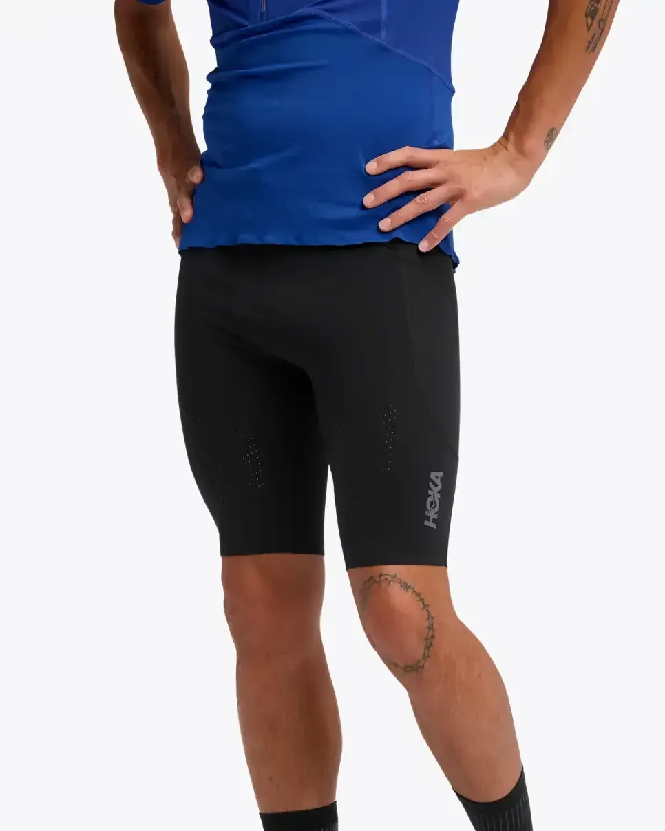HOKA SkyBreeze Half Tight Black - Men's Athletes Kit - front view
