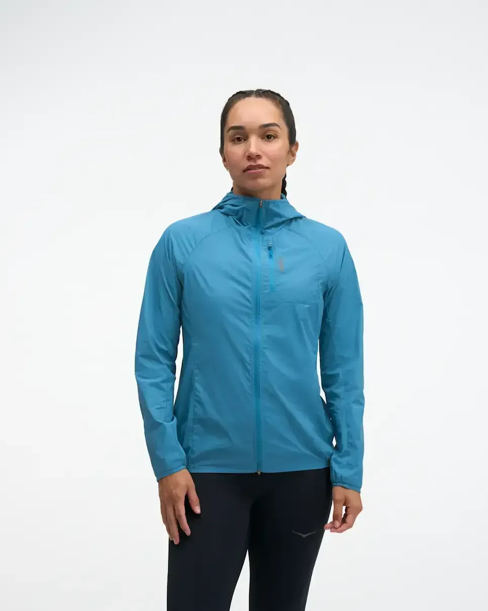 HOKA SkyFlow Wind Jacket Night Glow Blue (Women’s) - Women's Products - front view