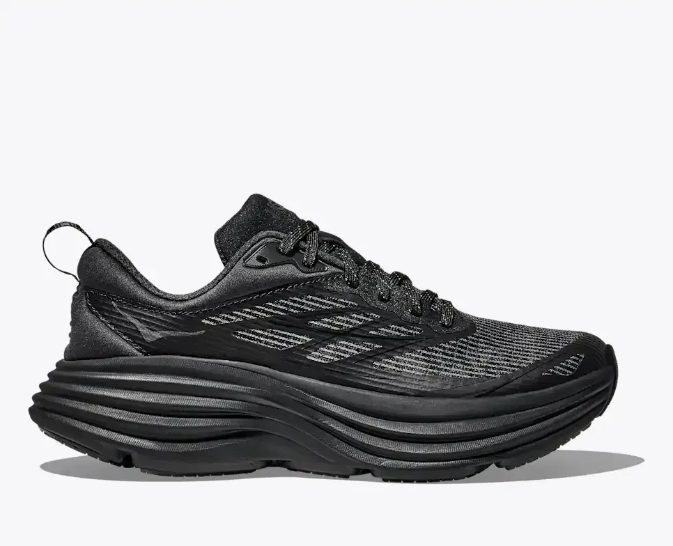 HOKA Stealth/Tech Bondi 8 Caged Black - Men's Running Shoes & Trainers - front view