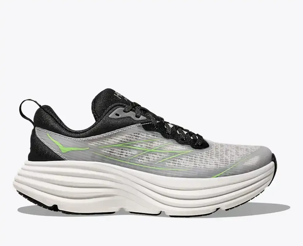 HOKA Stealth/Tech Bondi 8 Caged White Tart Apple - Men's Running Shoes & Trainers - front view