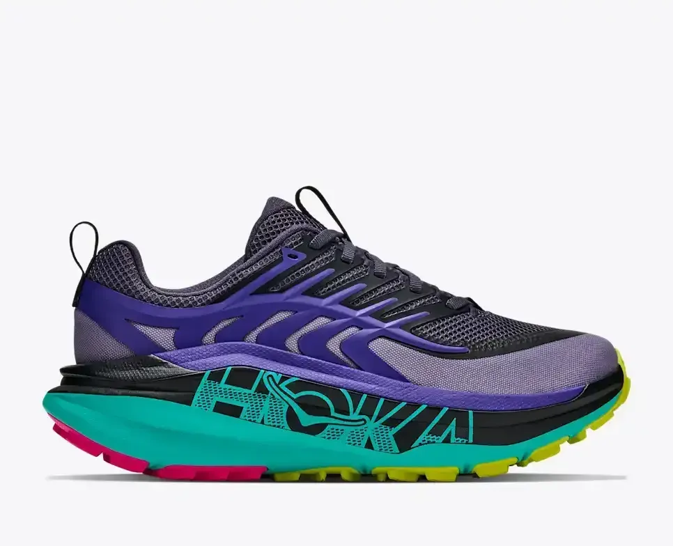 HOKA Stinson 8 Squid Ink Electric Aqua (Women’s) - Trail Running Shoes - front view