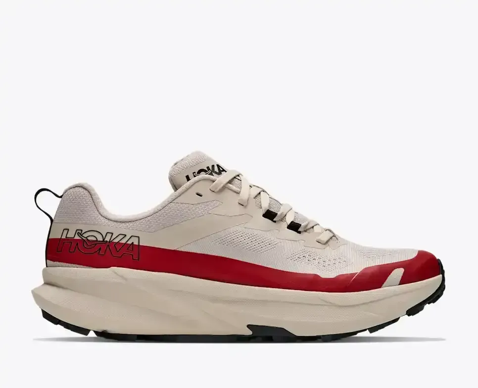 HOKA Torrent 5 River Rock Grey Red Agate - Men's Running Shoes & Trainers - front view